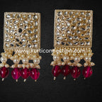 Kundan earrings by Kurti Connection USA