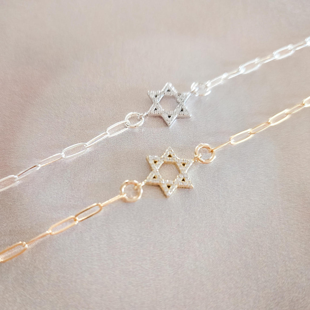 Crystal Personalized Magen David Bracelet