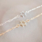 Crystal Personalized Magen David Bracelet