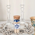 Am Yisrael Chai Hebrew Glass Match Jar by Salt Sparkle Shalom