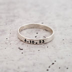 Personalized Sterling Silver Name Stacking Band Rings – Custom Word, Date or Initial Ring