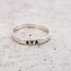 Personalized Sterling Silver Name Stacking Band Rings – Custom Word, Date or Initial Ring