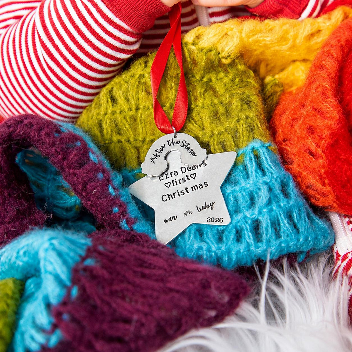 Rainbow Baby's First Christmas Star Ornament