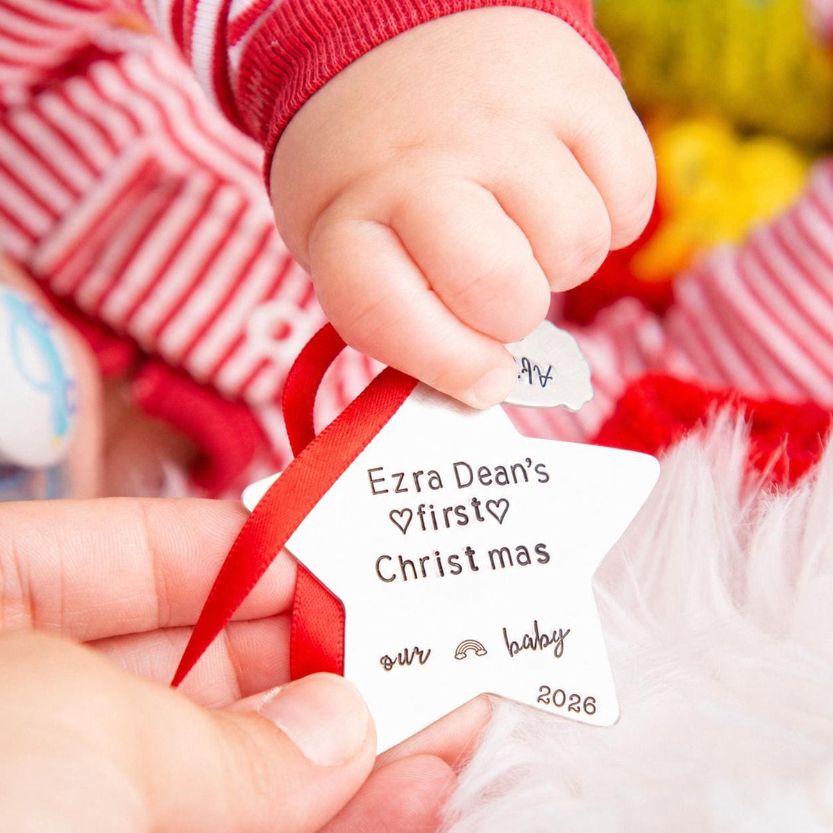 Rainbow Baby's First Christmas Star Ornament
