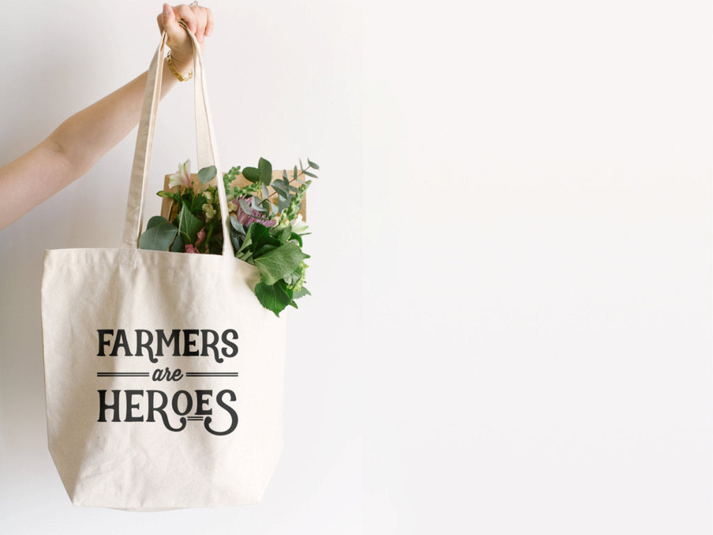 Farmers Are Heroes Canvas Tote Bag