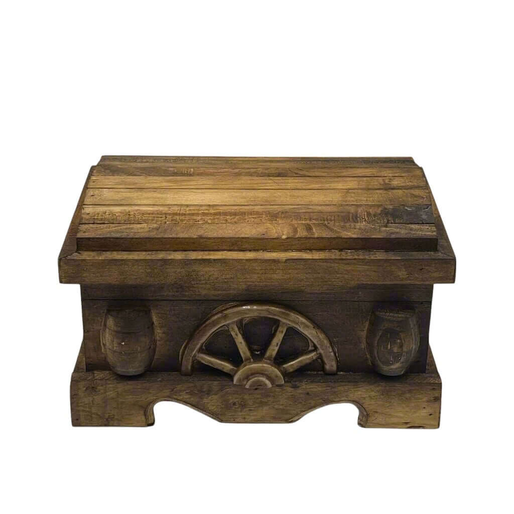 Mexican Shot Glass & Decanter Set | Rustic Wood Chest
