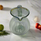 Mexican Hand Blown Glass Pitcher | Confetti Rim