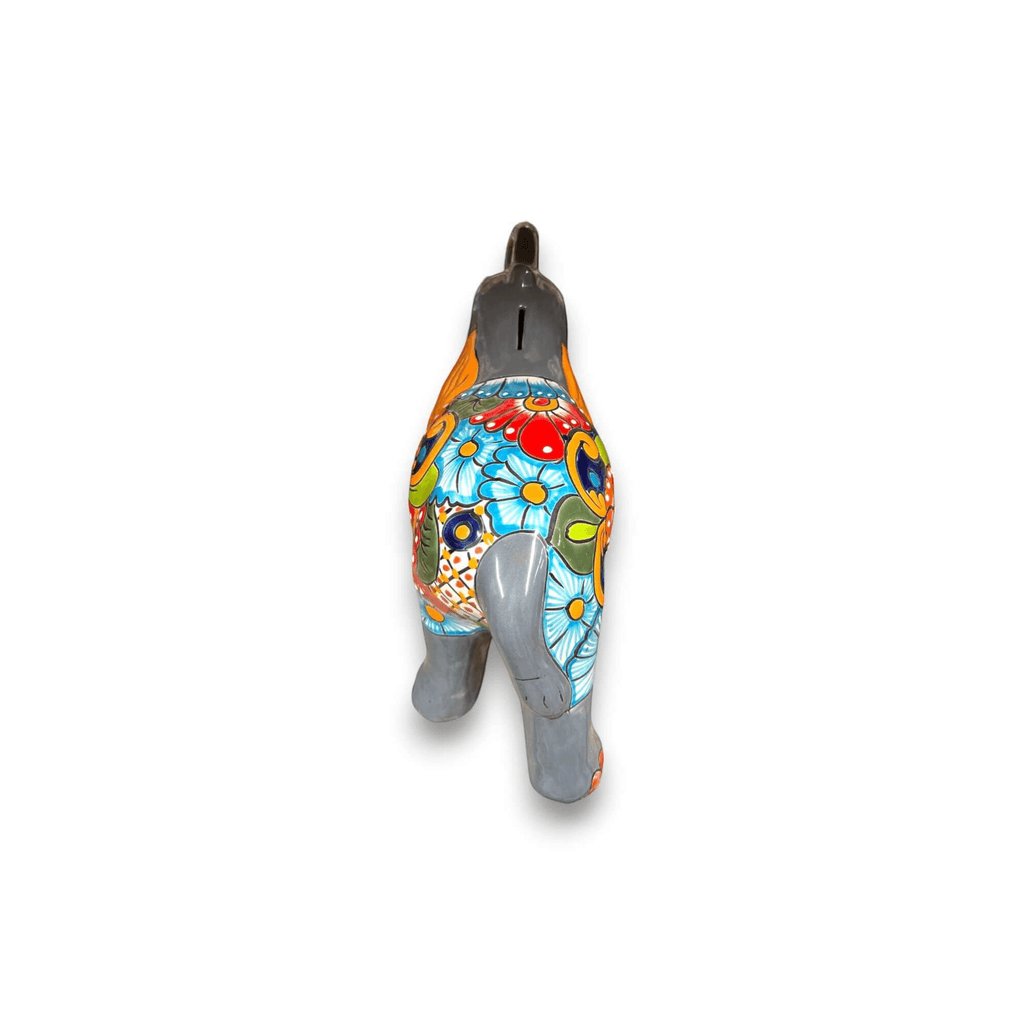 Colorful Talavera Elephant Coin Bank | Handmade Medium Piggy Bank