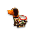 Mexican Handmade Dog Planter | Colorful Hand-Painted Talavera Dog Planter (Medium Size)