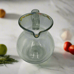 Mexican Hand Blown Glass Pitcher | Confetti Rim
