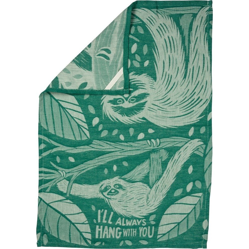 I'll Always Hang With You Sloth Dish Towel in Green | Ultra Soft and Absorbent Jacquard Dish Towel La Vie Bien I'll Always Hang With You Sloth Dish Towel in Green | Ultra Soft and Absorbent Jacquard