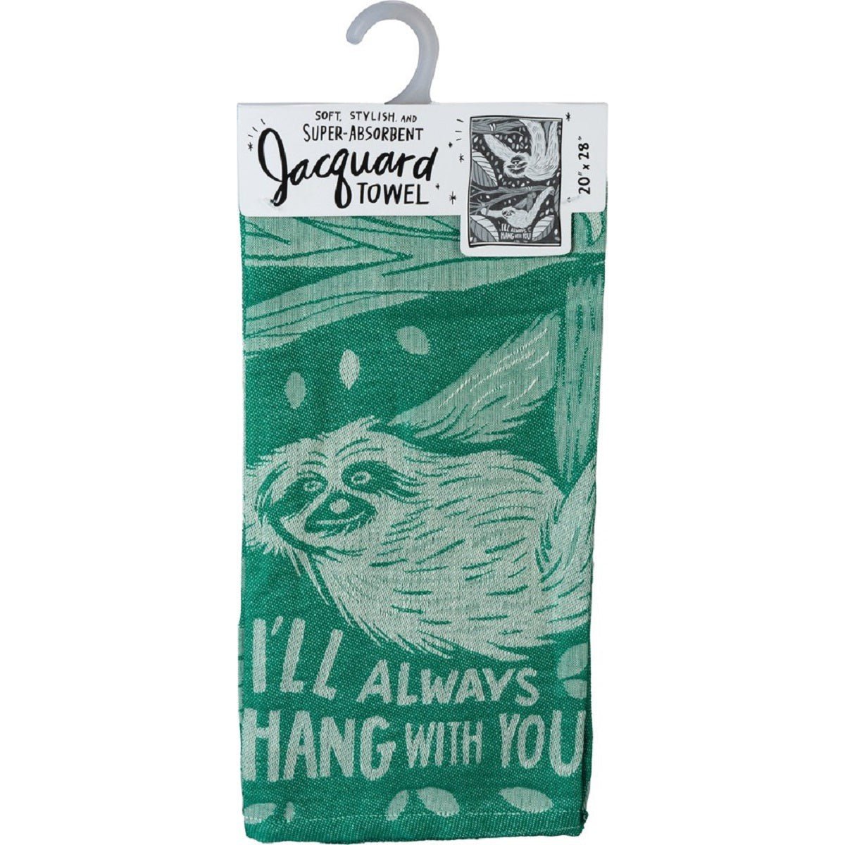 I'll Always Hang With You Sloth Dish Towel in Green | Ultra Soft and Absorbent Jacquard Dish Towel La Vie Bien I'll Always Hang With You Sloth Dish Towel in Green | Ultra Soft and Absorbent Jacquard