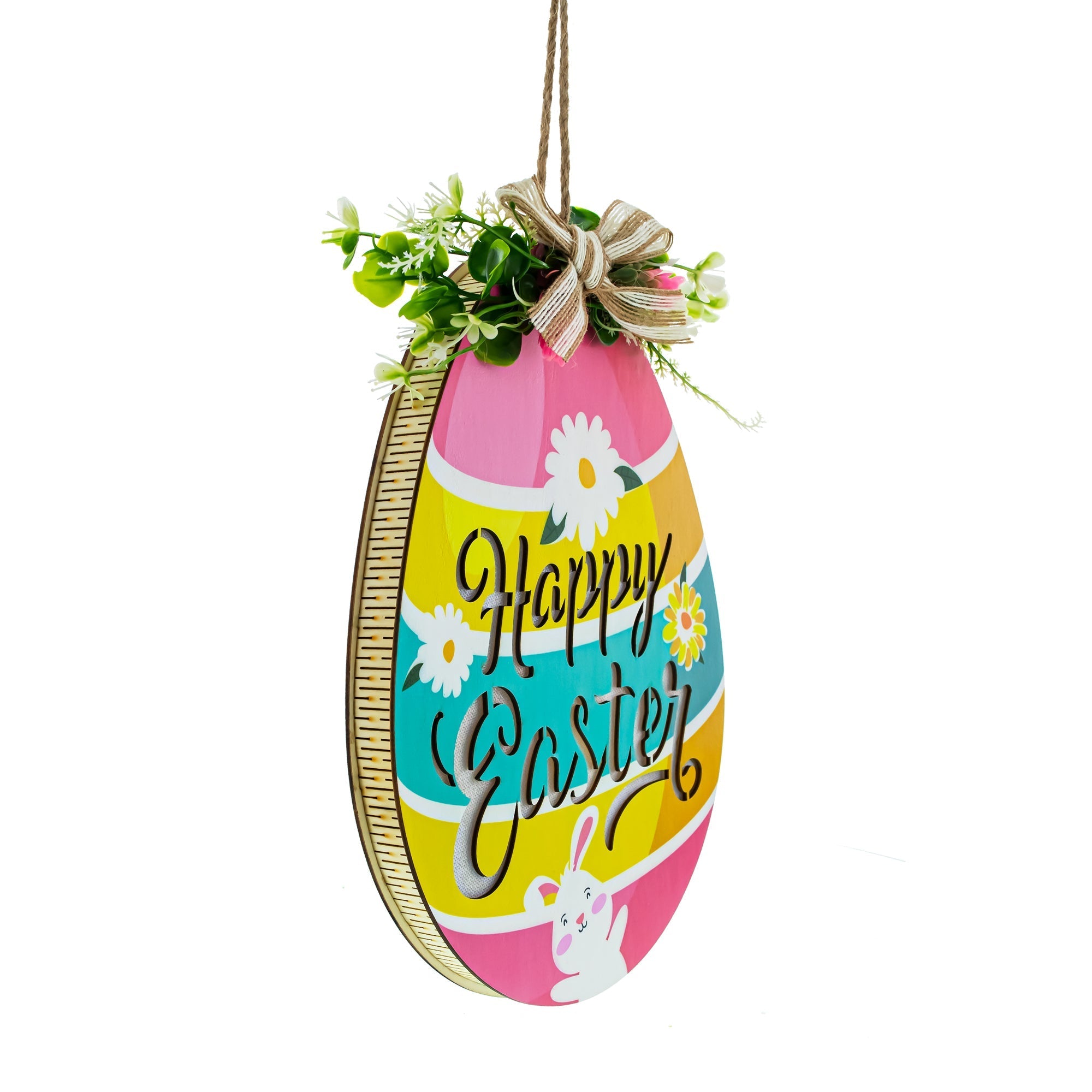 Illuminated LED Wooden Easter Egg Hanging Decor 12.5 Inches Tall Easter > Wall Decorations La Vie Bien Illuminated LED Wooden Easter Egg Hanging Decor 12.5 Inches Tall