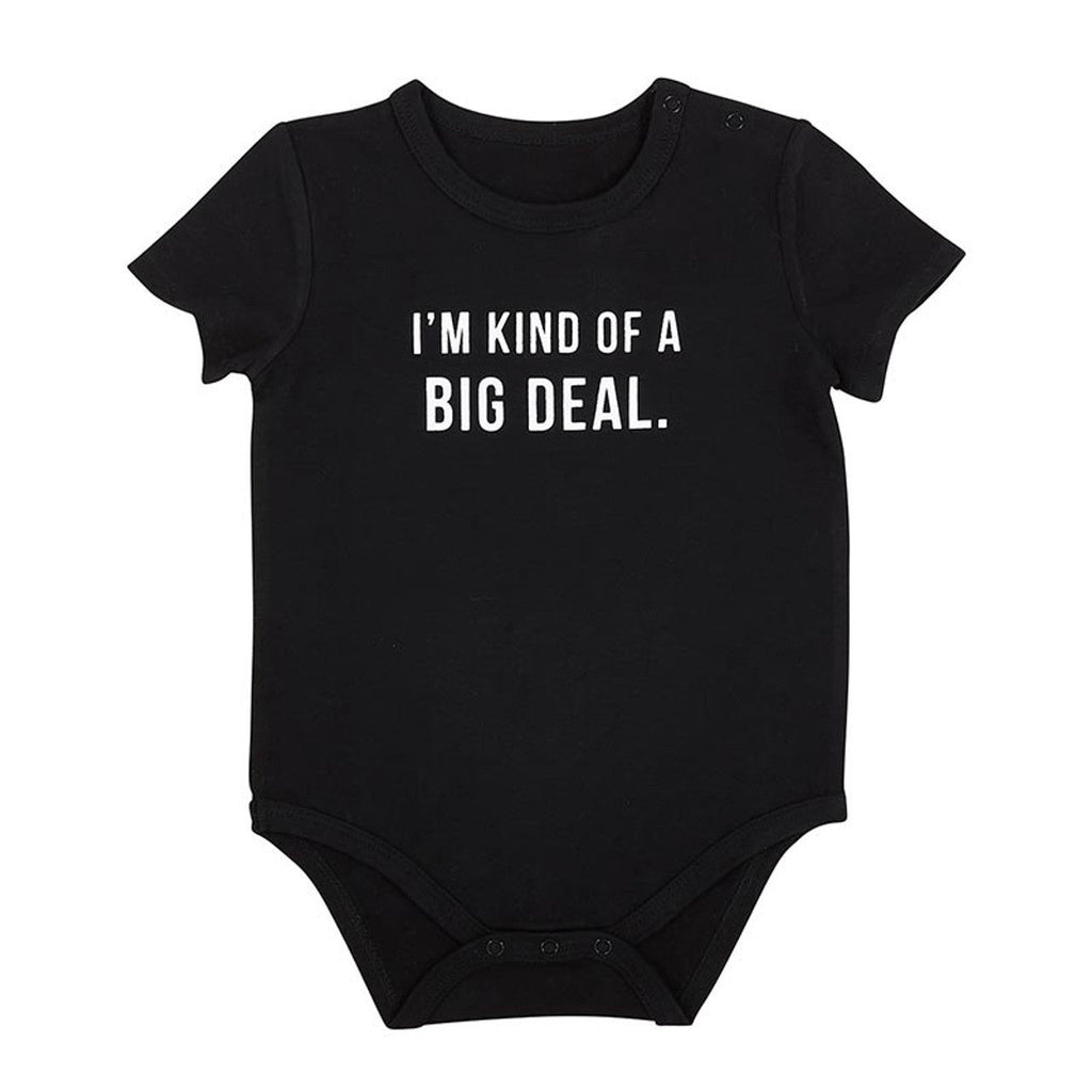 I'm Kind Of A Big Deal Cotton Snapshirt | Unisex Baby Short Sleeve One - Piece Body Suit | Size 6 - 12 months