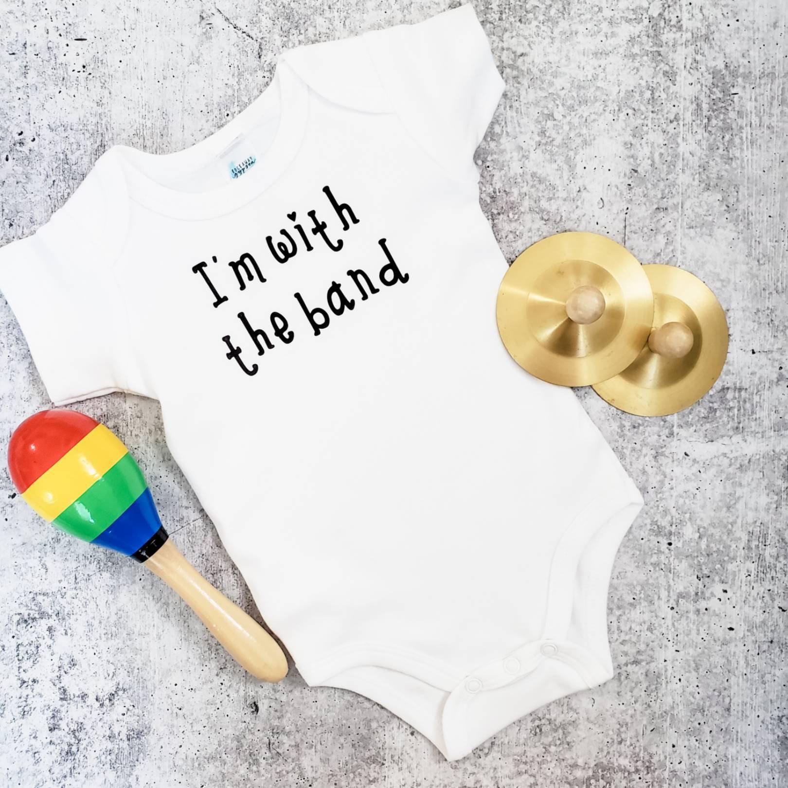 I'M WITH THE BAND Short Sleeve Baby Bodysuit Kids' Clothes La Vie Bien I'M WITH THE BAND Short Sleeve Baby Bodysuit