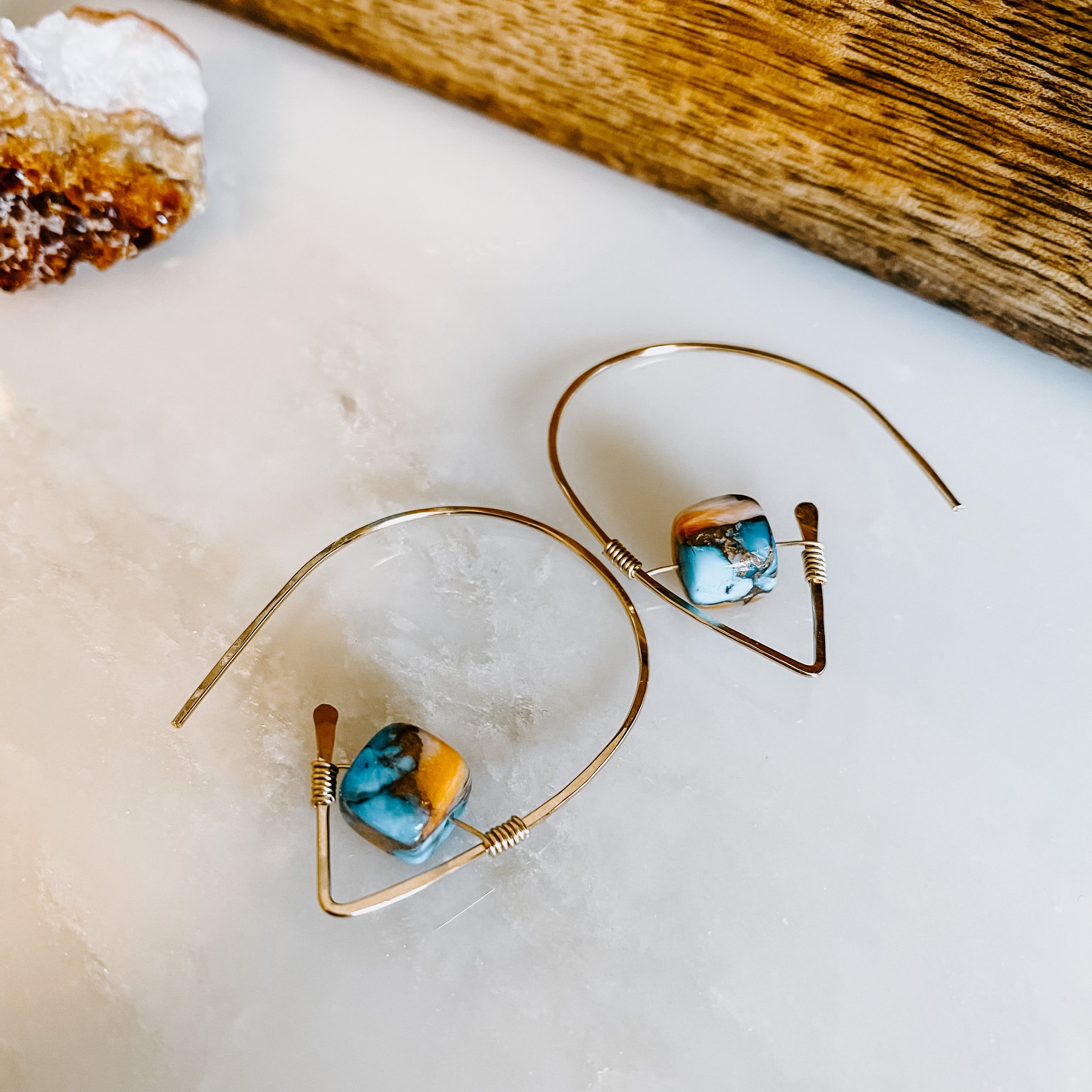 Spiny Oyster Turquoise Ear Threaders