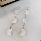 Crescent Moon Mother of Pearl Earrings by Derive Jewelry