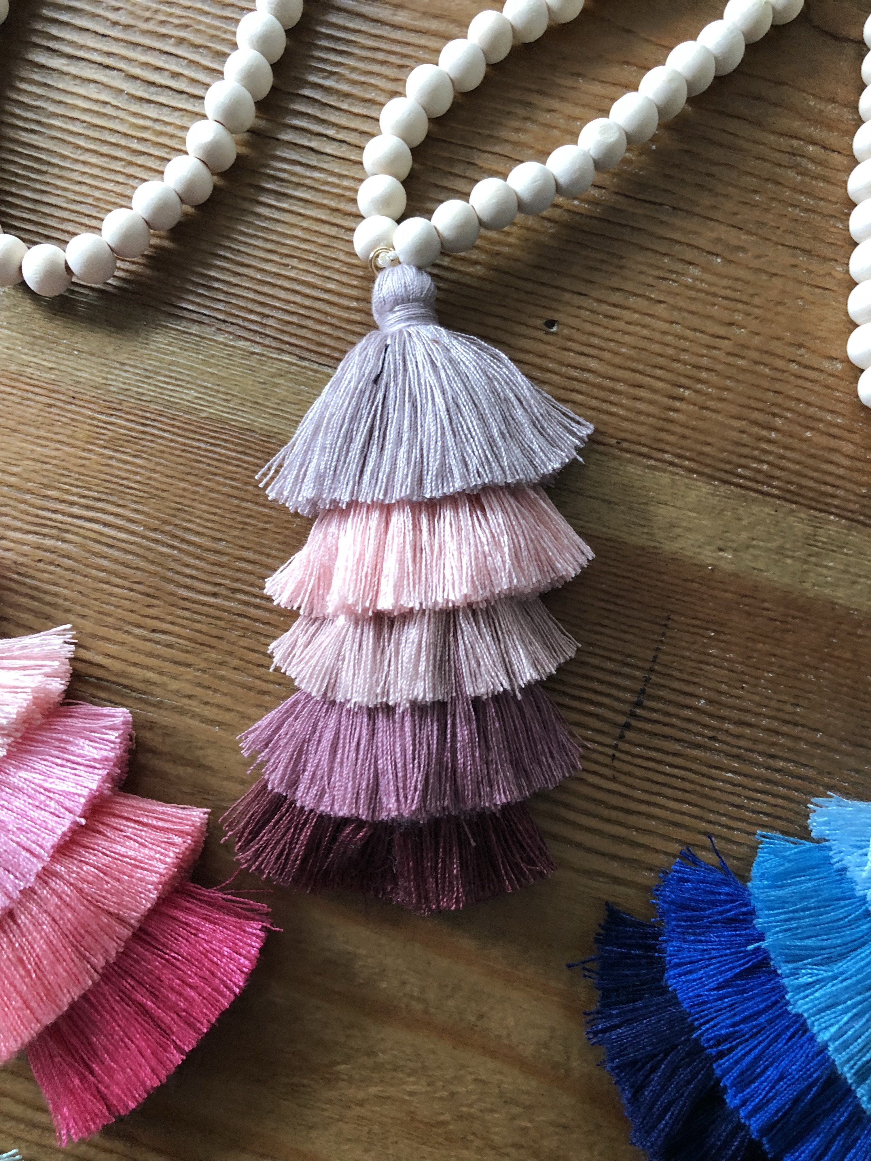 The Ella Wood Bead Pendant Necklace