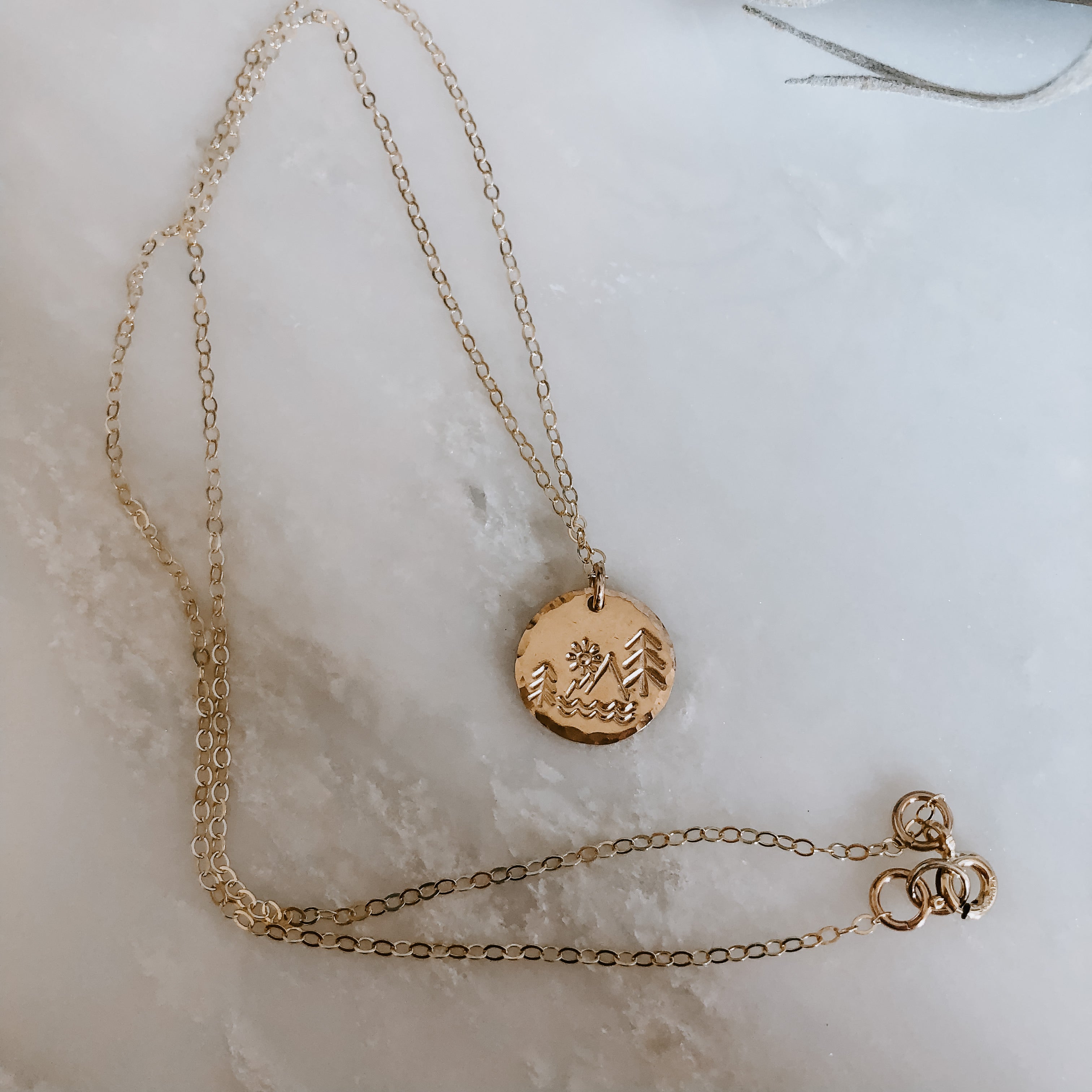 Hand Stamped Medium Coin Necklace