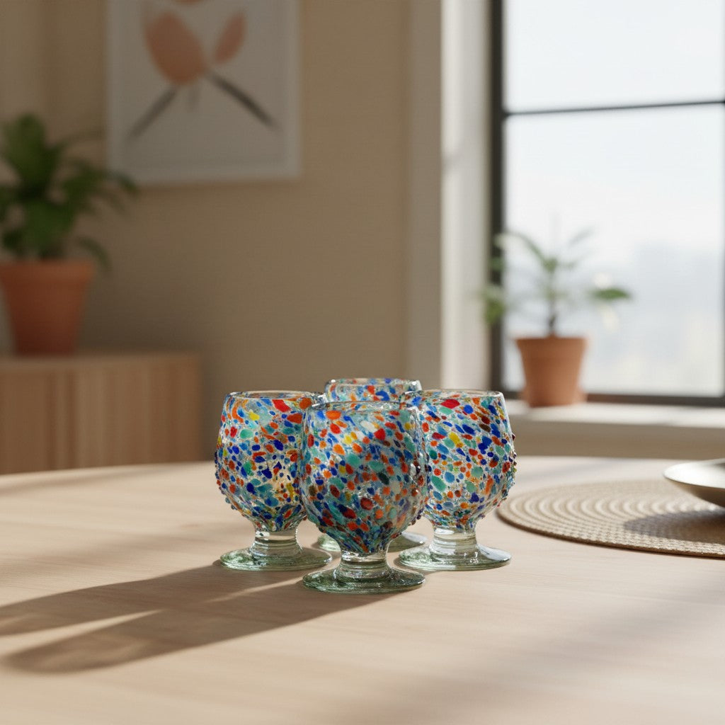 Confetti Rock Shot Glass | Handcrafted Mexican Cognac-Style Glass