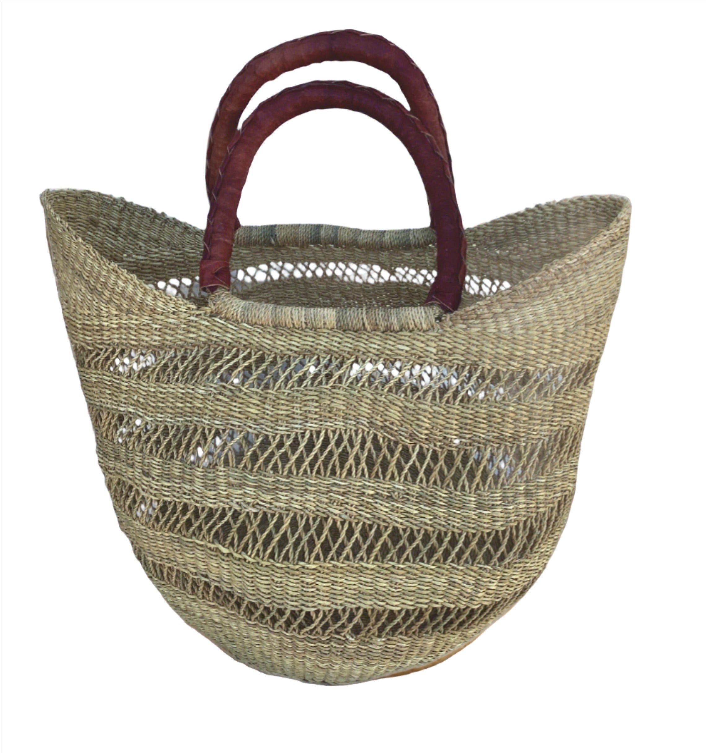 African Bolga Basket Shopper, Hand Made in Ghana