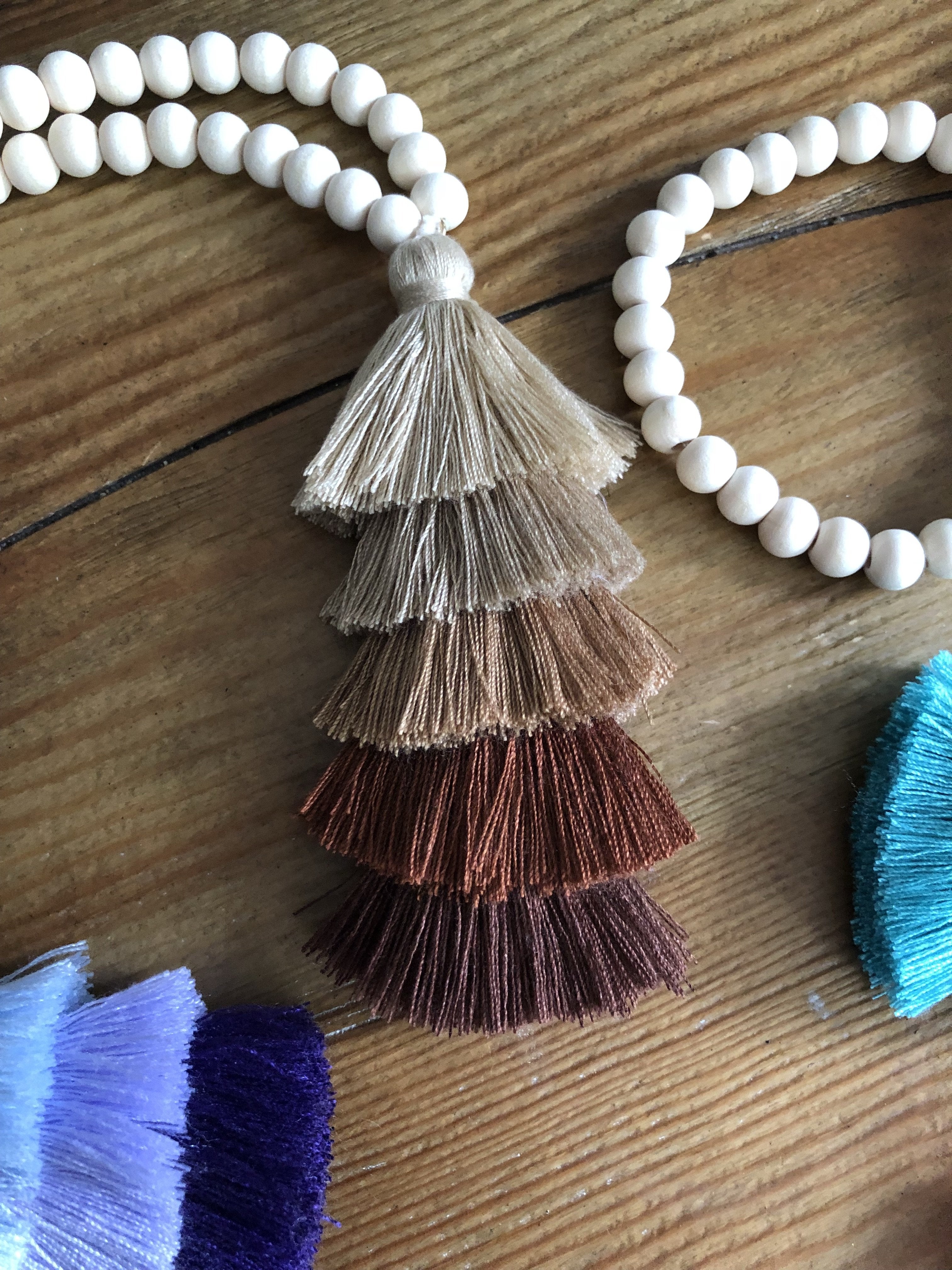 The Ella Wood Bead Pendant Necklace