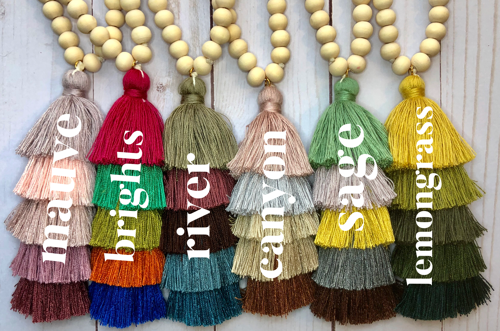 The Ella Wood Bead Pendant Necklace