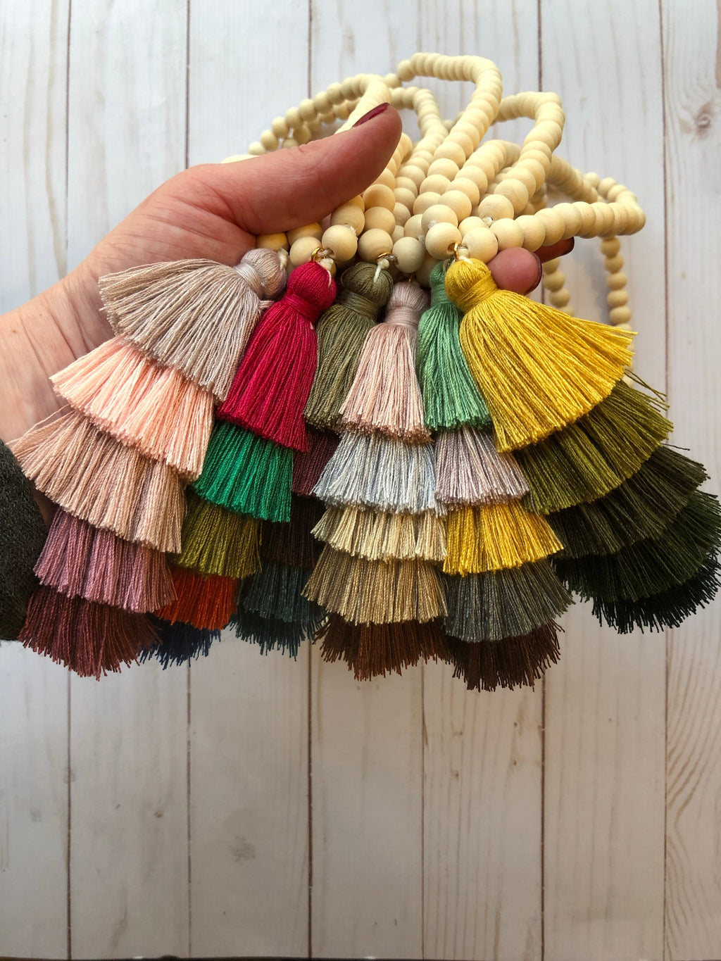 The Ella Wood Bead Pendant Necklace