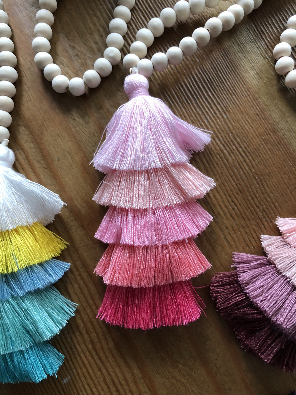 The Ella Wood Bead Pendant Necklace