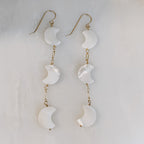 Crescent Moon Mother of Pearl Earrings by Derive Jewelry