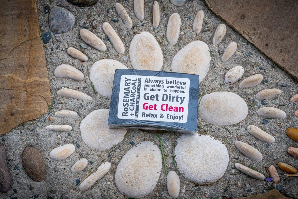 RoSEMARY + CHARCoAL FACE & BODY SOAP 5 oz by Essential Journeys