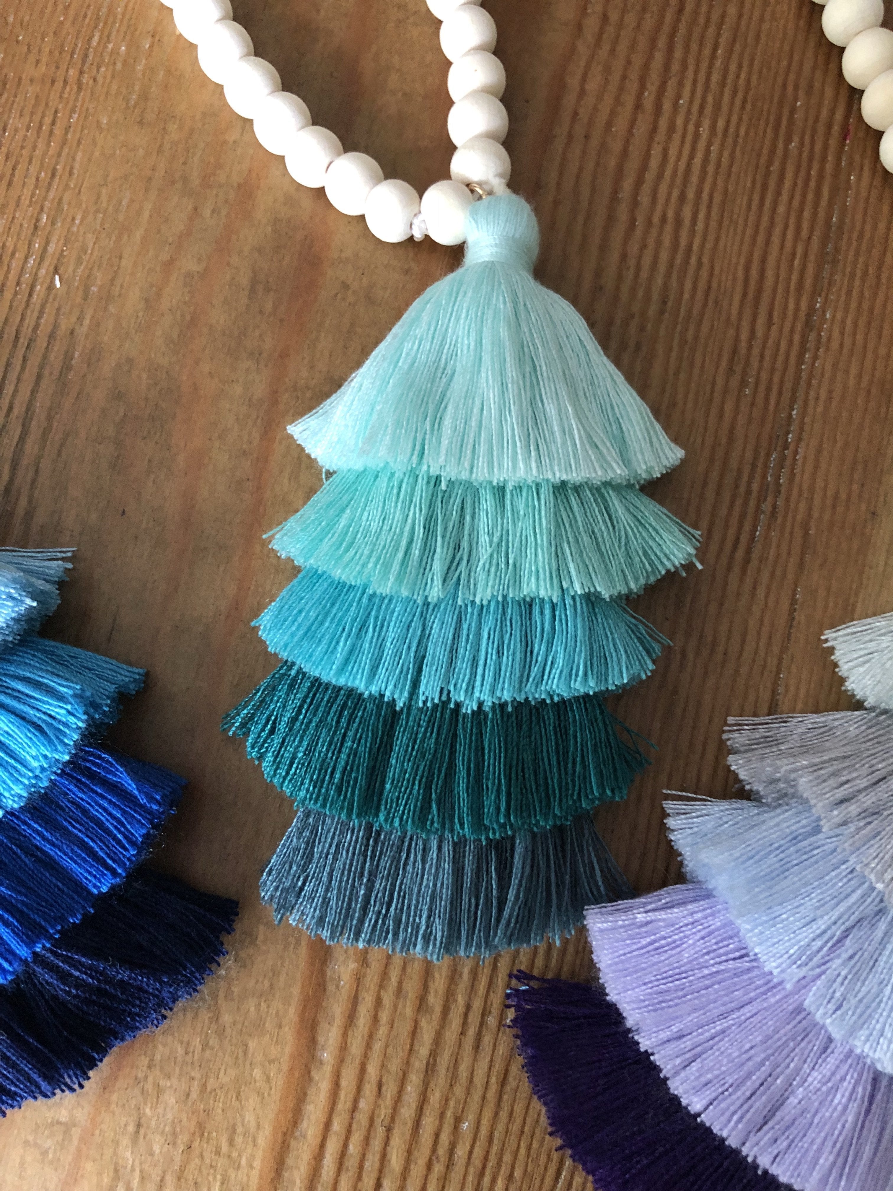 The Ella Wood Bead Pendant Necklace