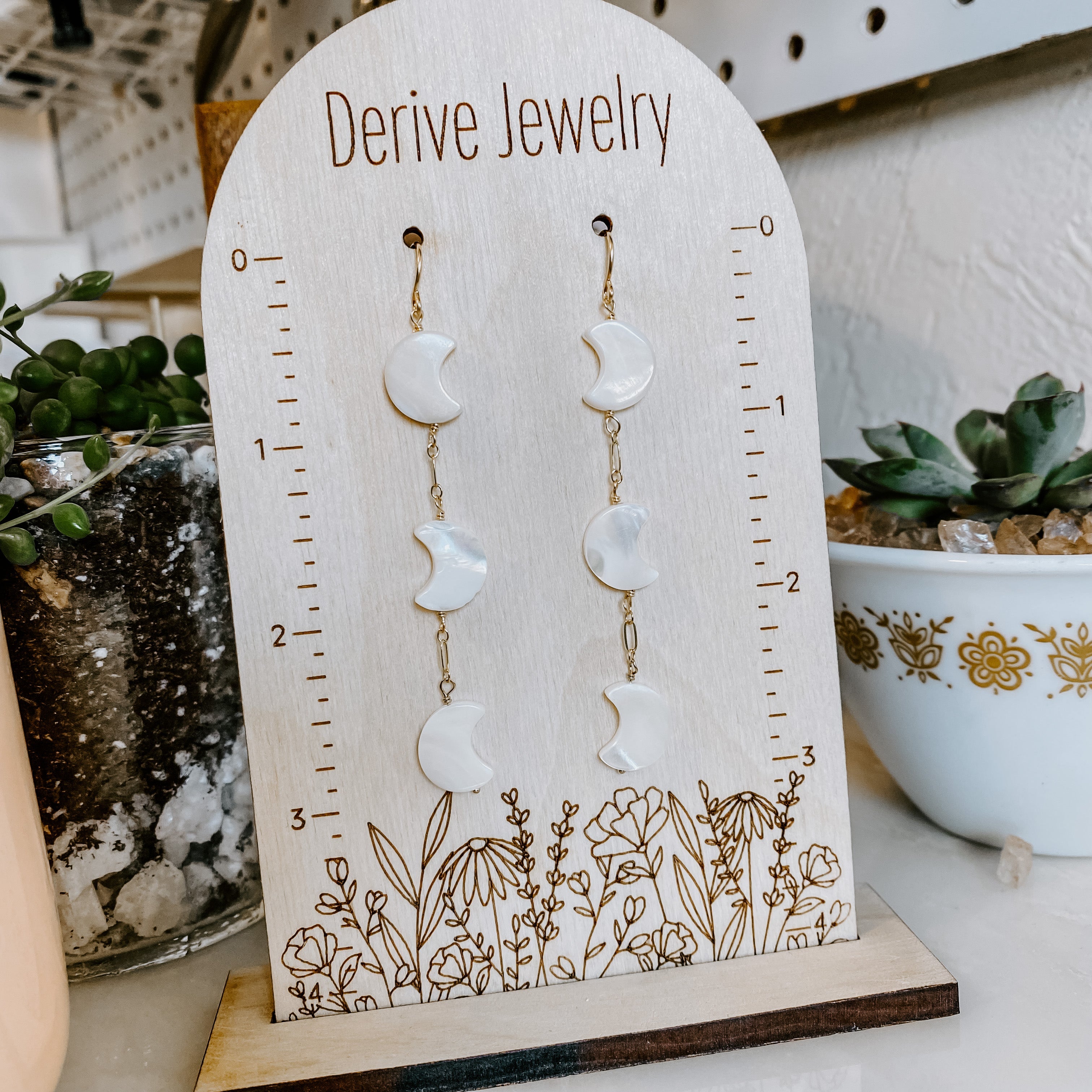 Crescent Moon Mother of Pearl Earrings