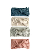 Oat Beige Baby Girl Bow Headwrap