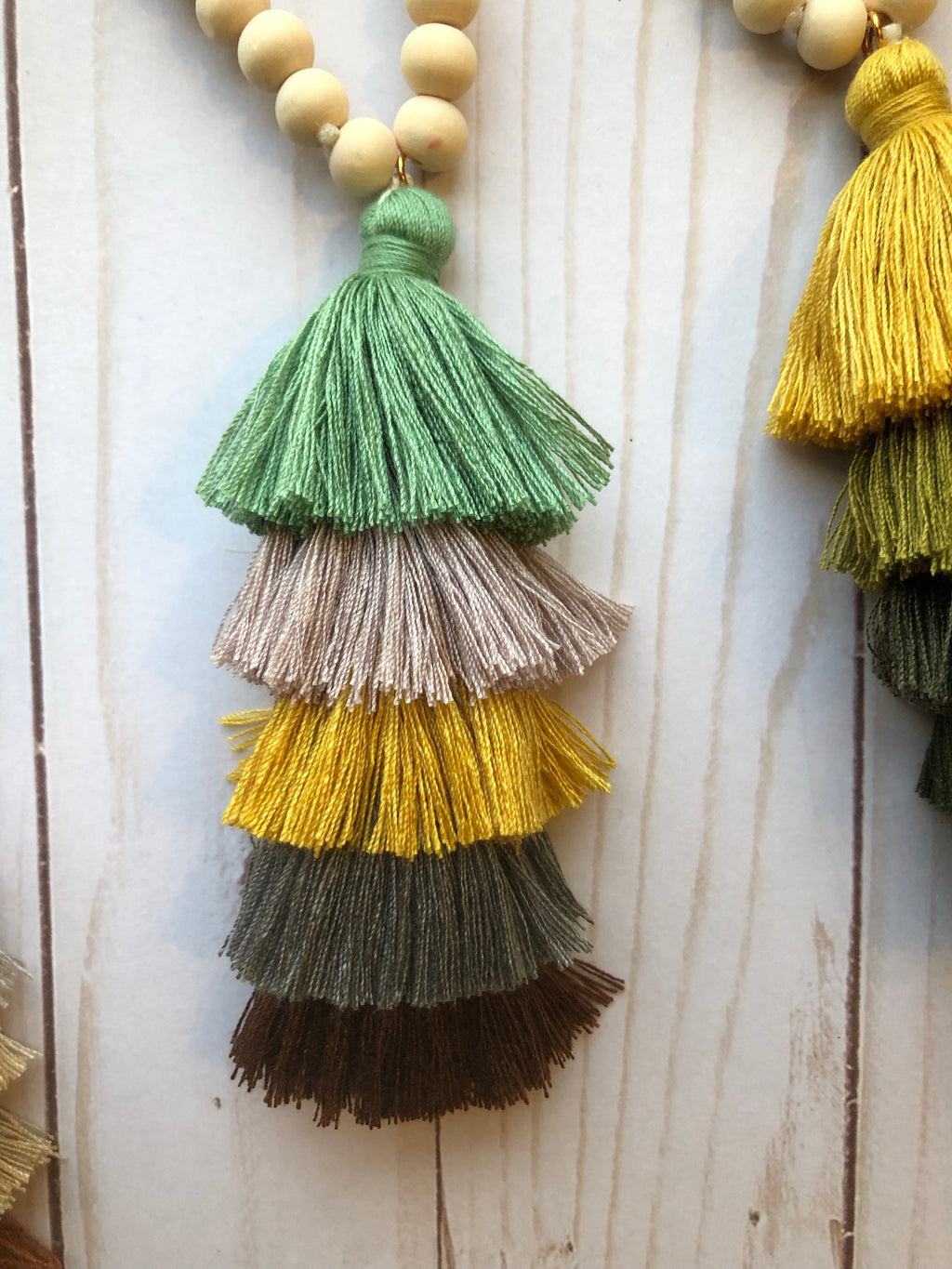 The Ella Wood Bead Pendant Necklace