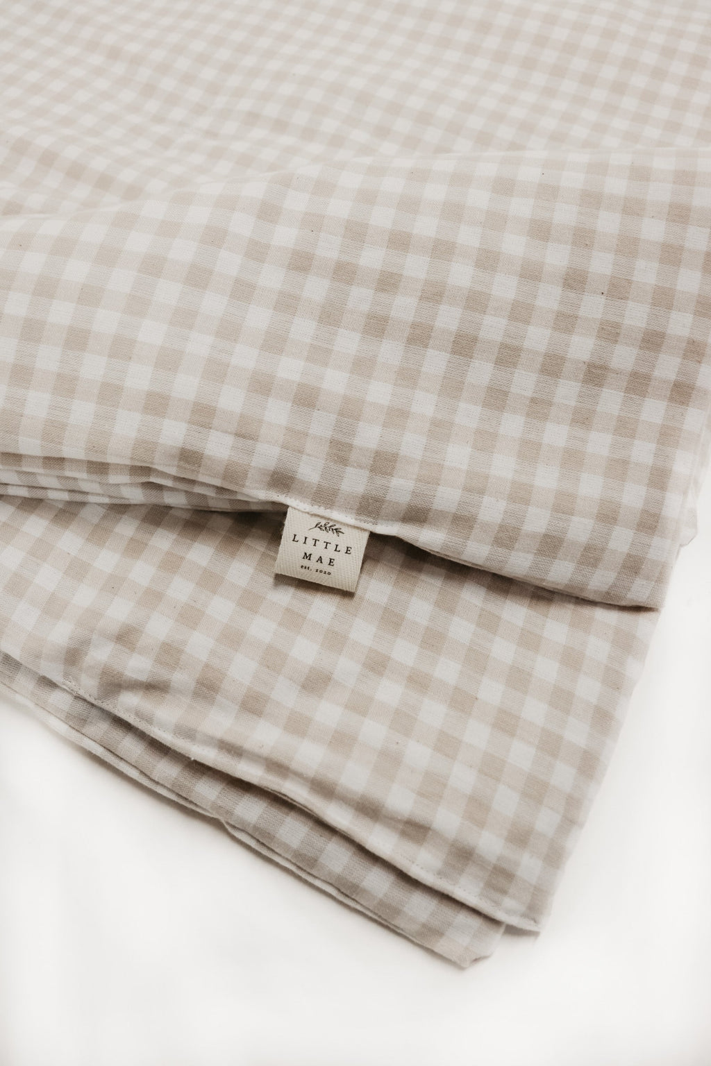 Haven Beige Gingham Crib Quilted Blanket