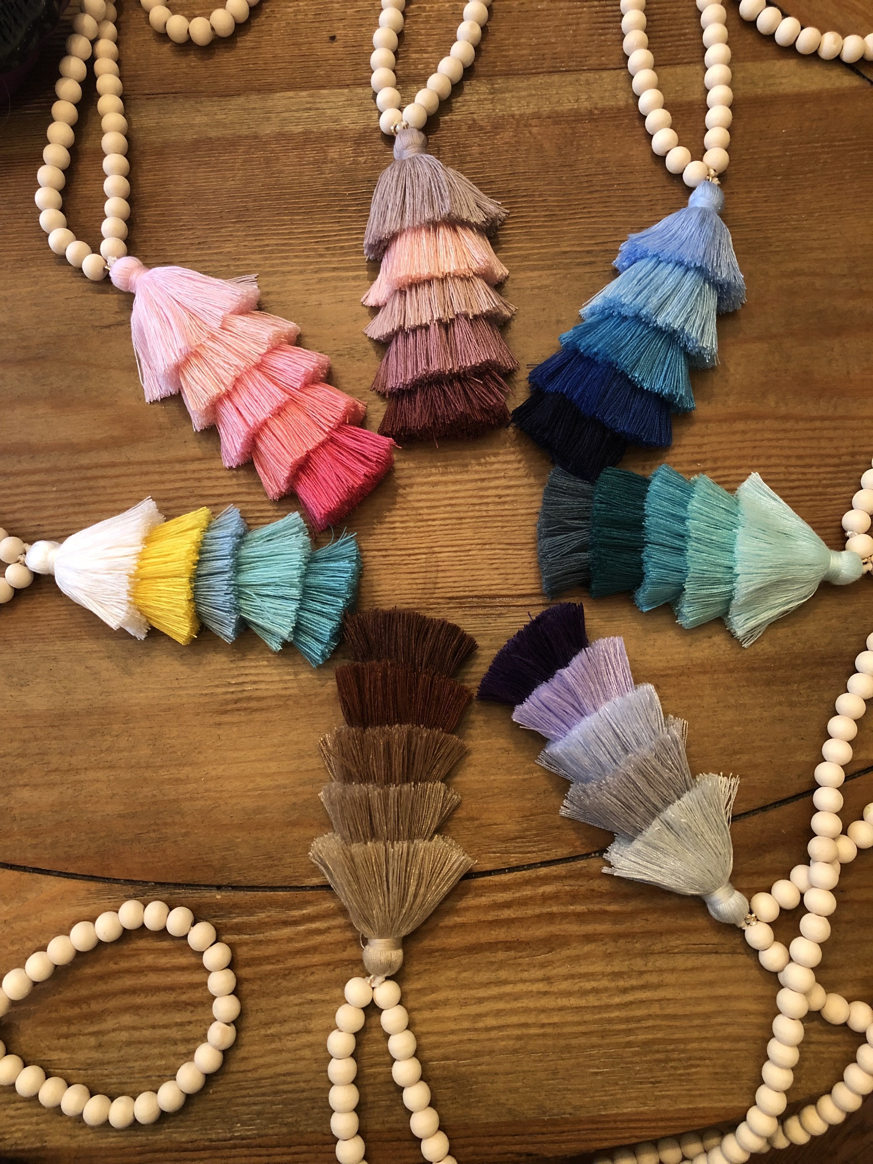 The Ella Wood Bead Pendant Necklace