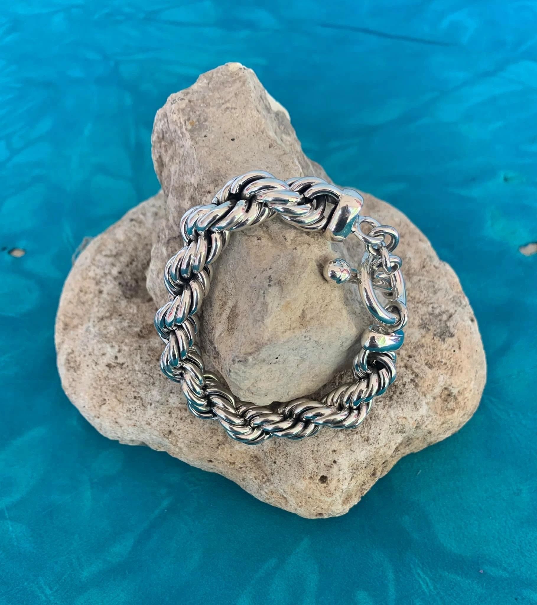 Sterling Silver Twist Bracelet by The Pearl Antler