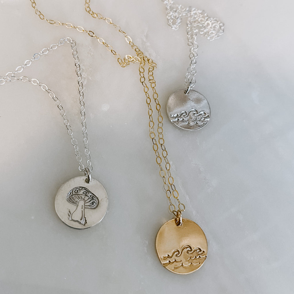 Hand Stamped Medium Coin Necklace