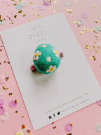 Teal Daisy Egg clip by Evie Pearl Handmade