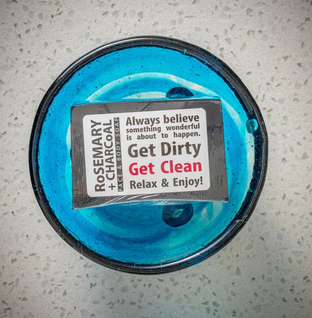 RoSEMARY + CHARCoAL FACE & BODY SOAP 5 oz by Essential Journeys