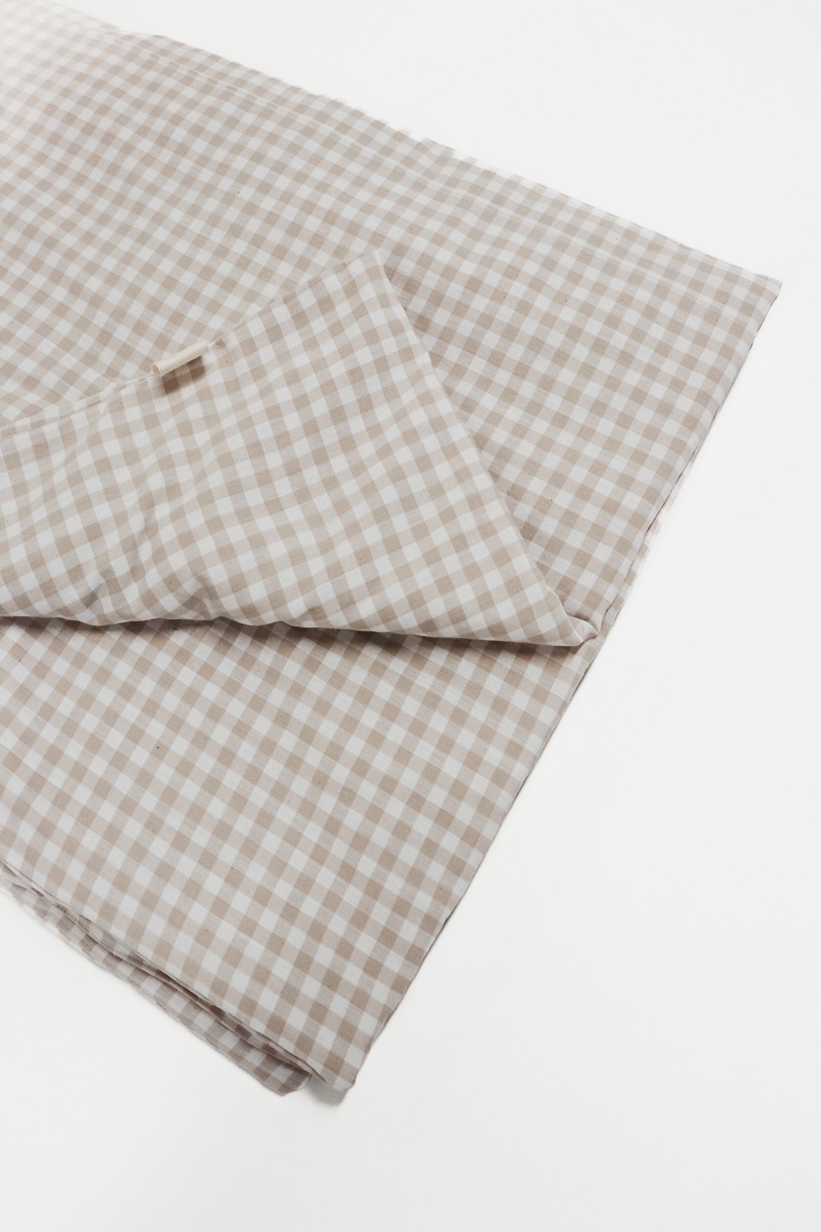 Haven Beige Gingham Crib Quilted Blanket