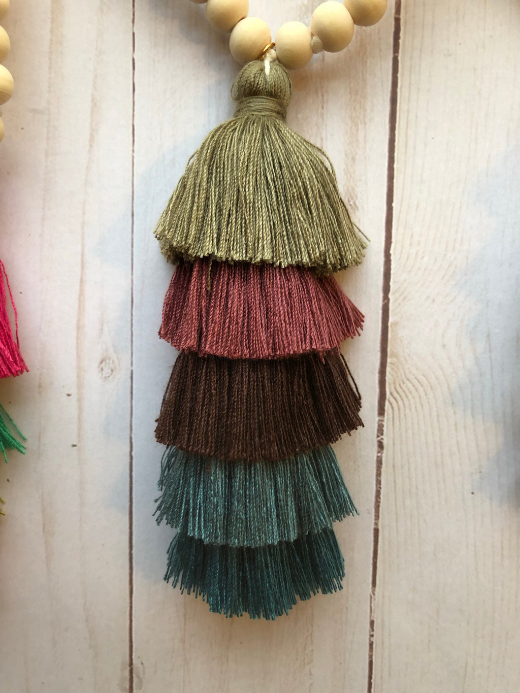 The Ella Wood Bead Pendant Necklace