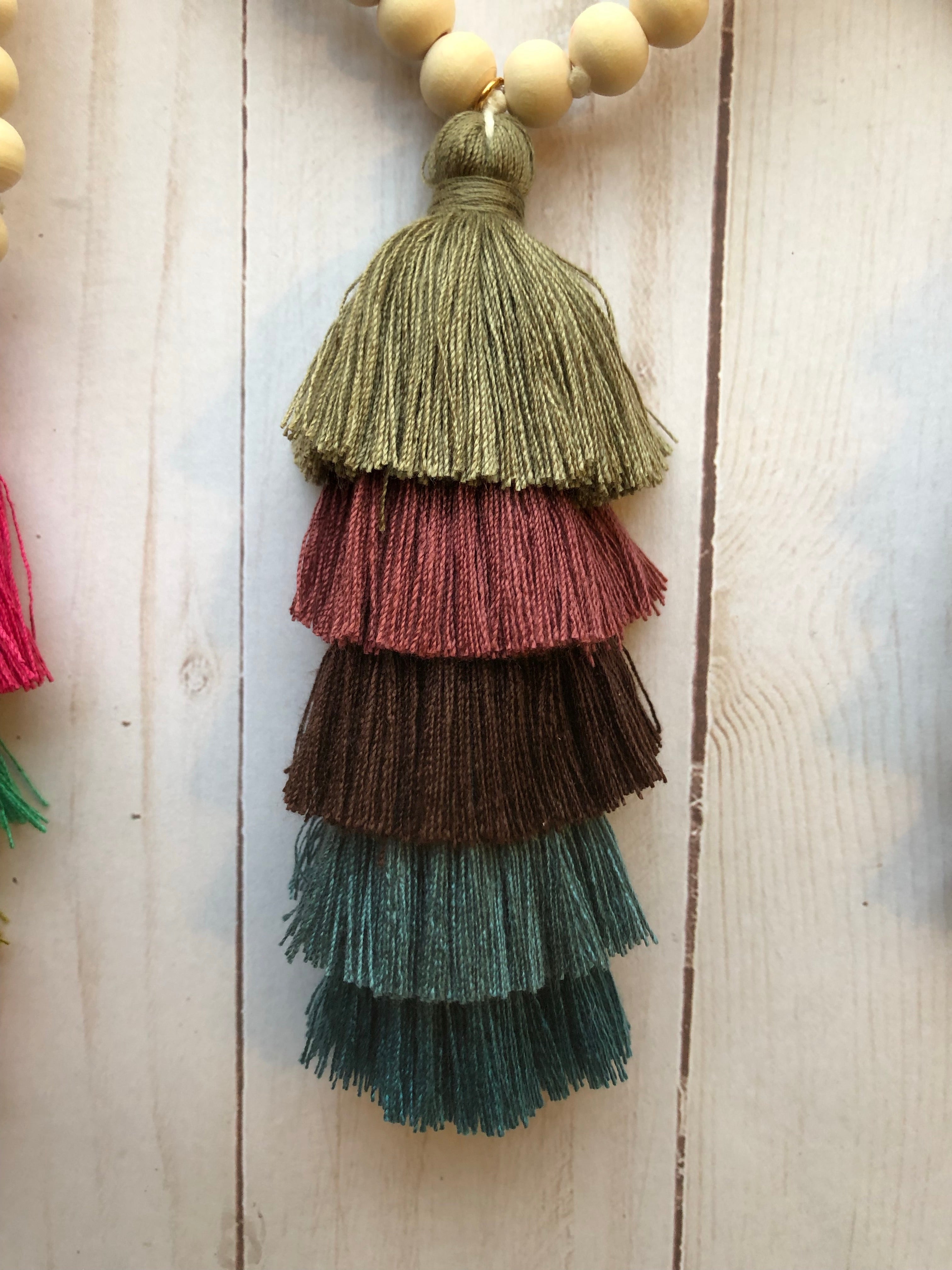 The Ella Wood Bead Pendant Necklace