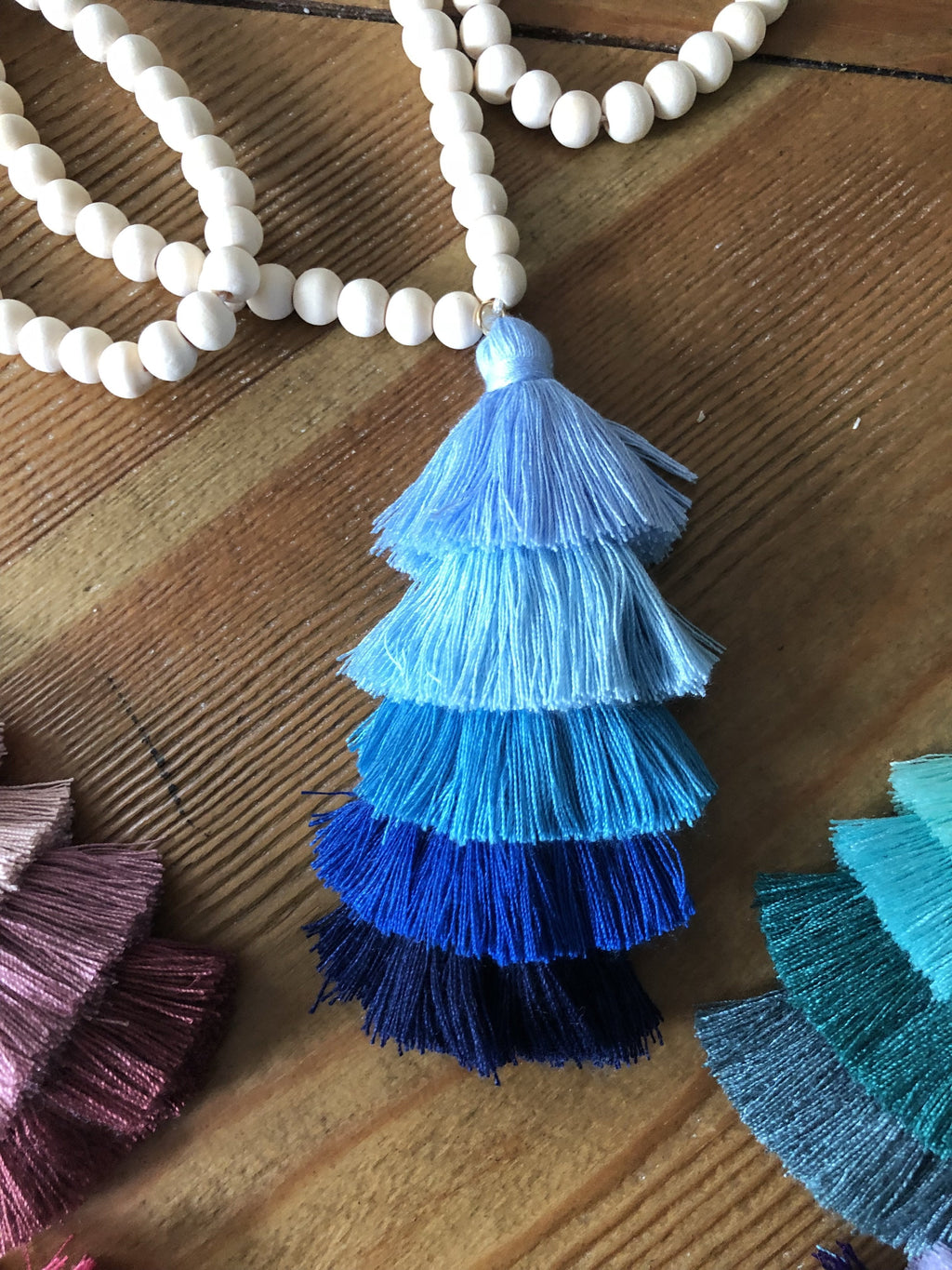 The Ella Wood Bead Pendant Necklace