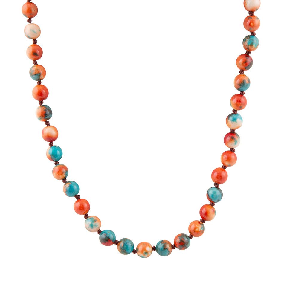 Immeasurable Multicolor Ocean Jade Golden Wrap Necklace Necklaces La Vie Bien Immeasurable Multicolor Ocean Jade Golden Wrap Necklace