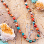 Immeasurable Multicolor Ocean Jade Golden Wrap Necklace Necklaces La Vie Bien Immeasurable Multicolor Ocean Jade Golden Wrap Necklace
