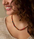 Immeasurable Multicolor Ocean Jade Golden Wrap Necklace Necklaces La Vie Bien Immeasurable Multicolor Ocean Jade Golden Wrap Necklace