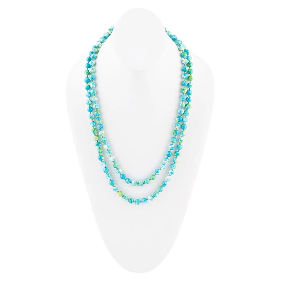Immeasurable Ocean jade Blue Knotted Necklace by Barse Jewelry