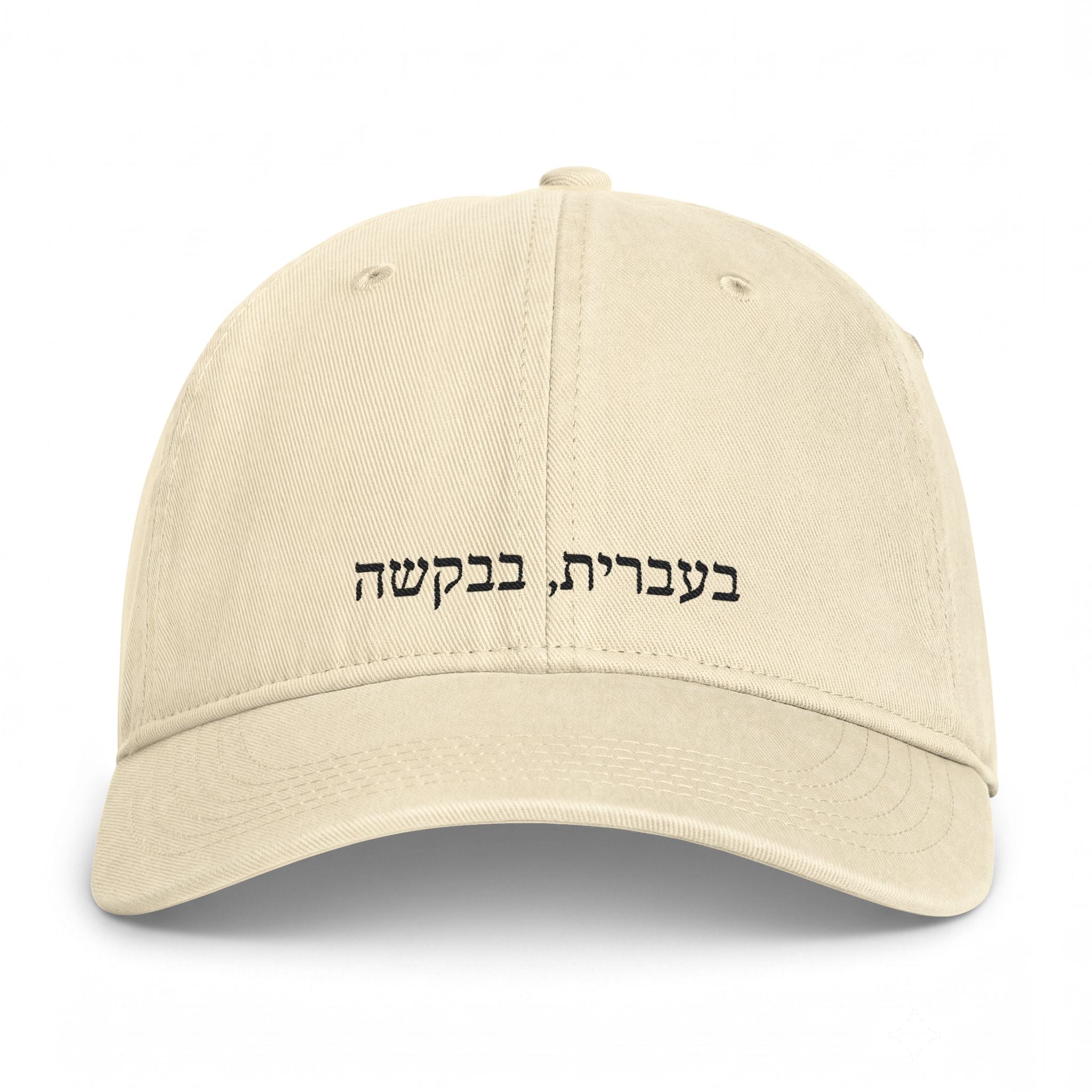 בעברית, בבקשה (In Hebrew, please) embroidered Baseball Cap, Coastal Washed Hat Hats La Vie Bien בעברית, בבקשה (In Hebrew, please) embroidered Baseball Cap, Coastal Washed Hat